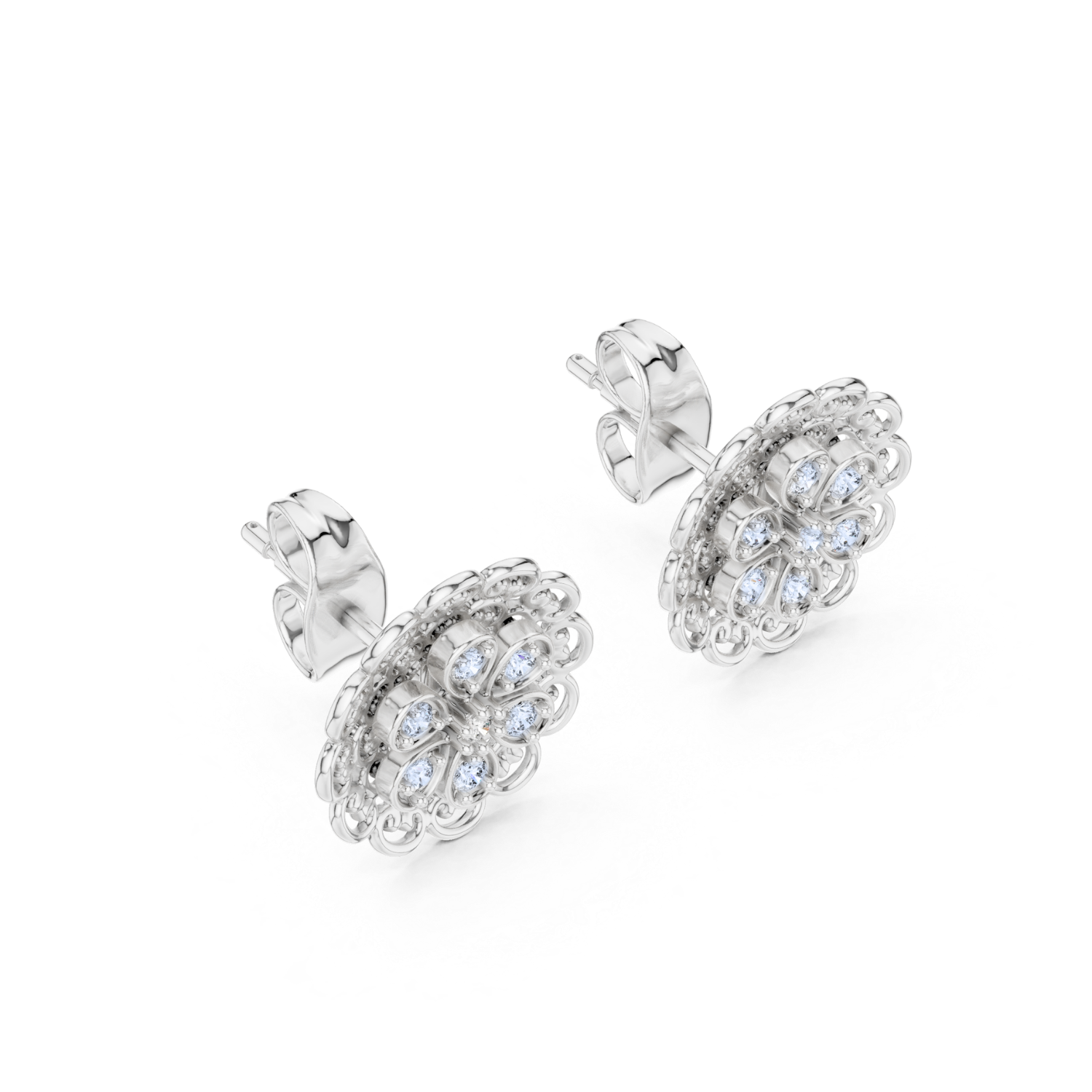 Vintage Floral Filigree Earrings