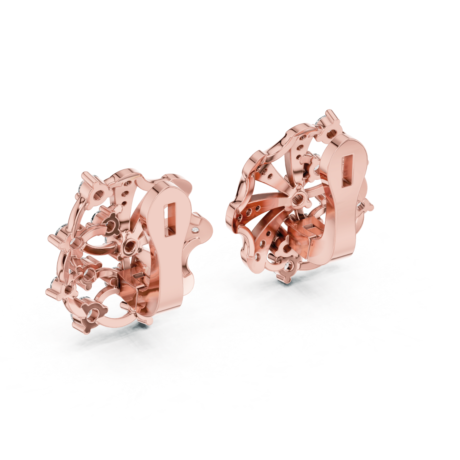 Fan-Inspired Diamond Earrings
