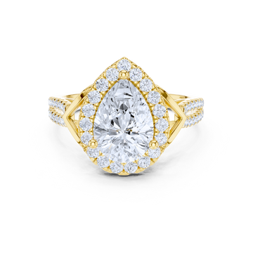Regal Teardrop Halo Ring