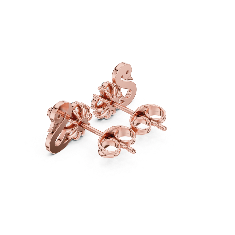 Graceful Bloom Swan Diamond Studs