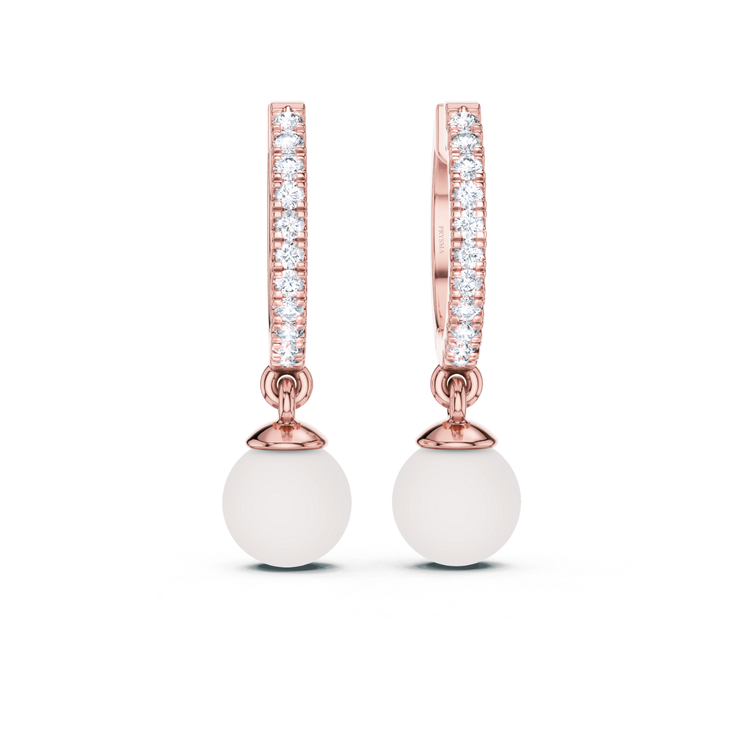 Lustrous Pearl Diamond Hoop Earrings
