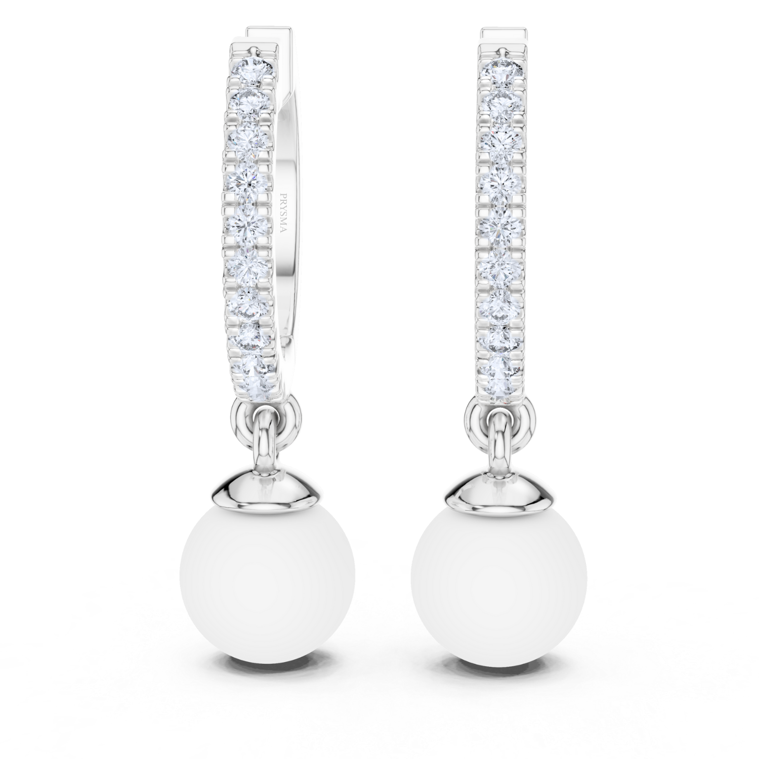Lustrous Pearl Diamond Hoop Earrings