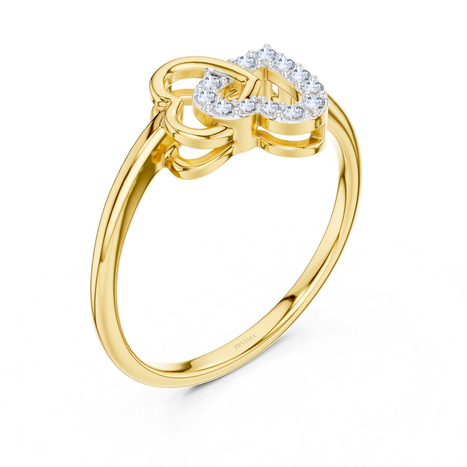 Intertwined Hearts Diamond Ring
