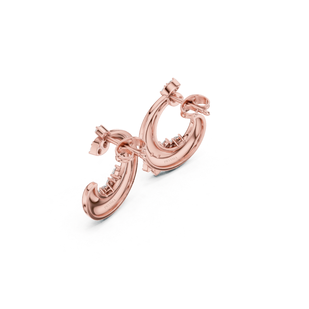 Floral Crescent Hoop Earrings