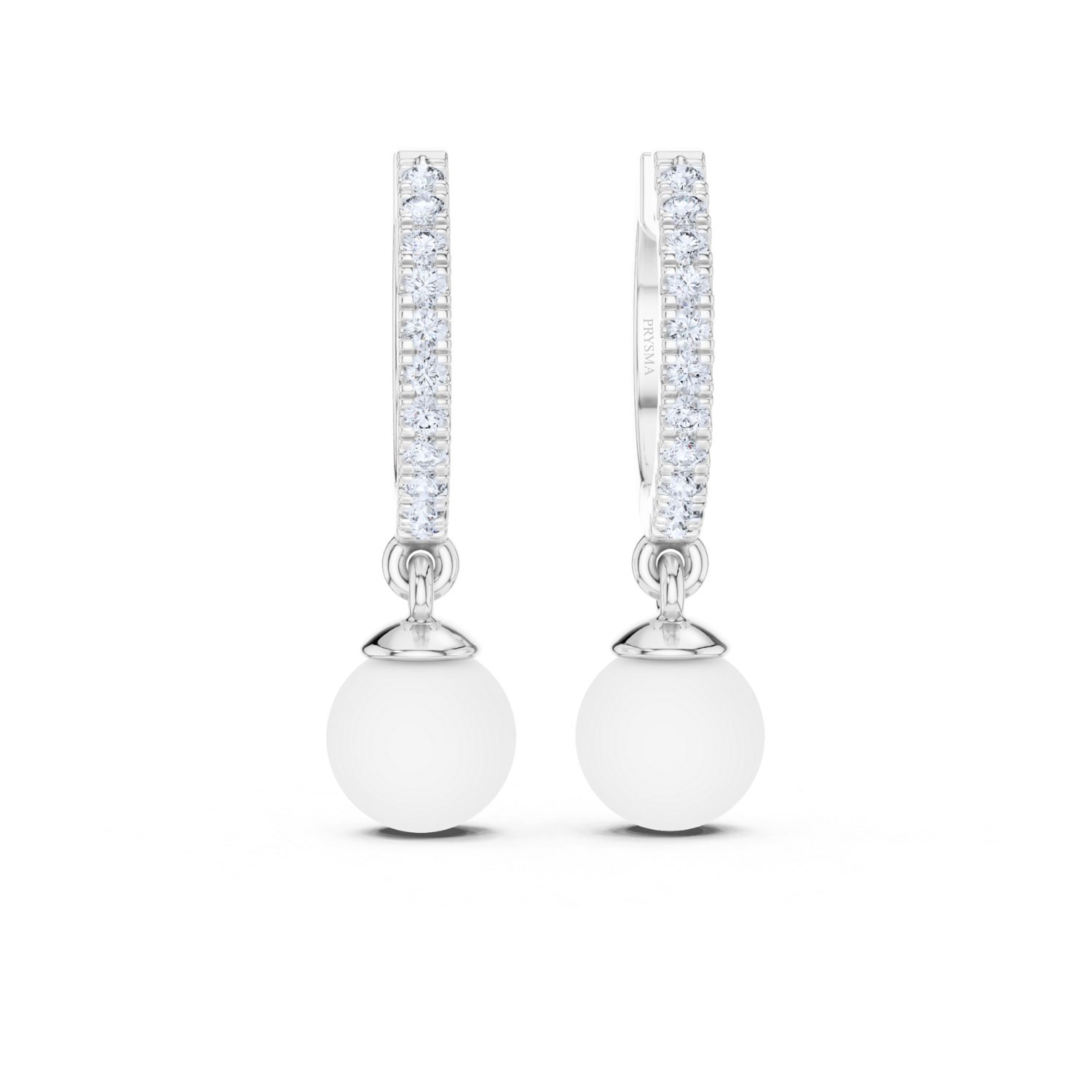 Lustrous Pearl Diamond Hoop Earrings