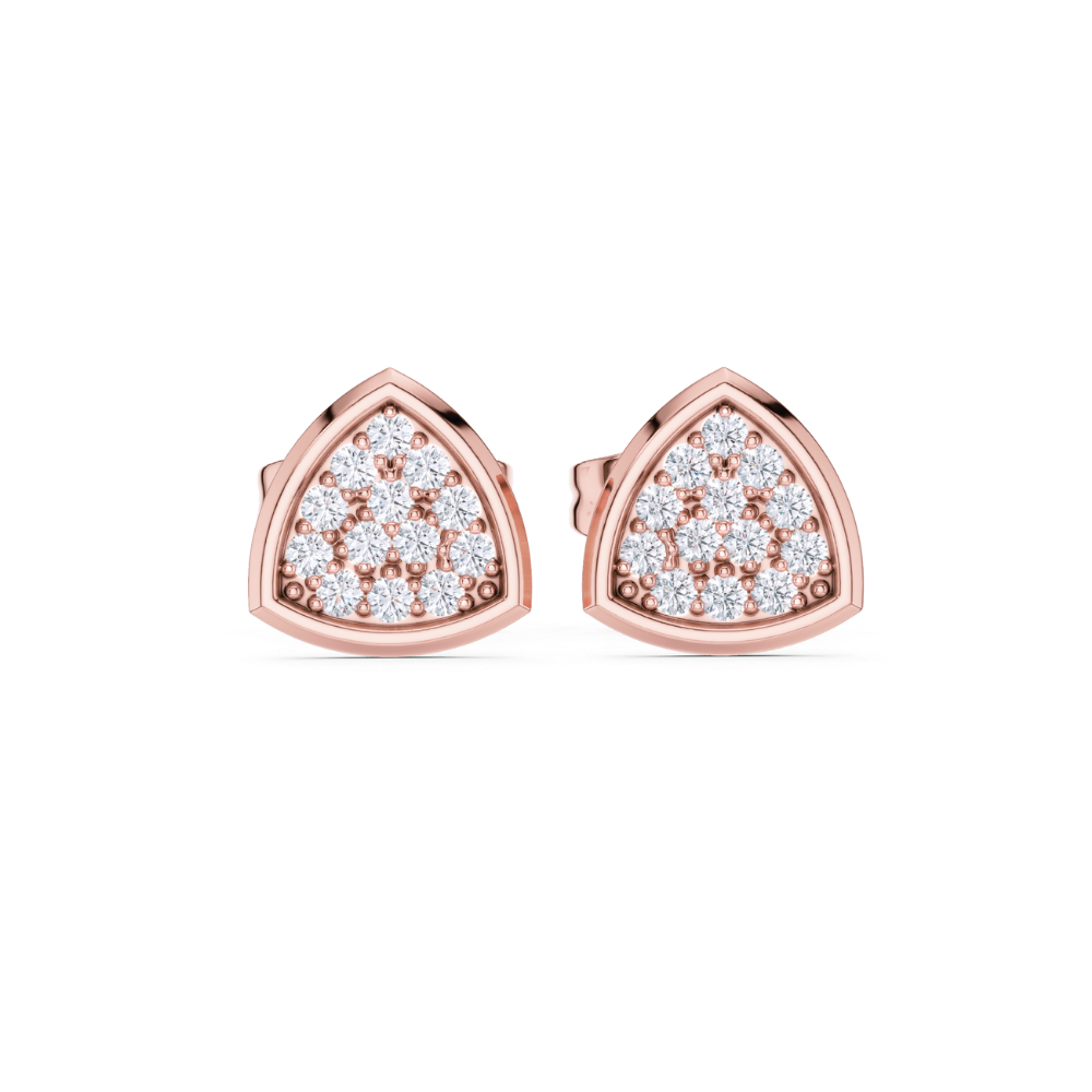 Radiant Cluster Trillion Diamond Stud Earrings