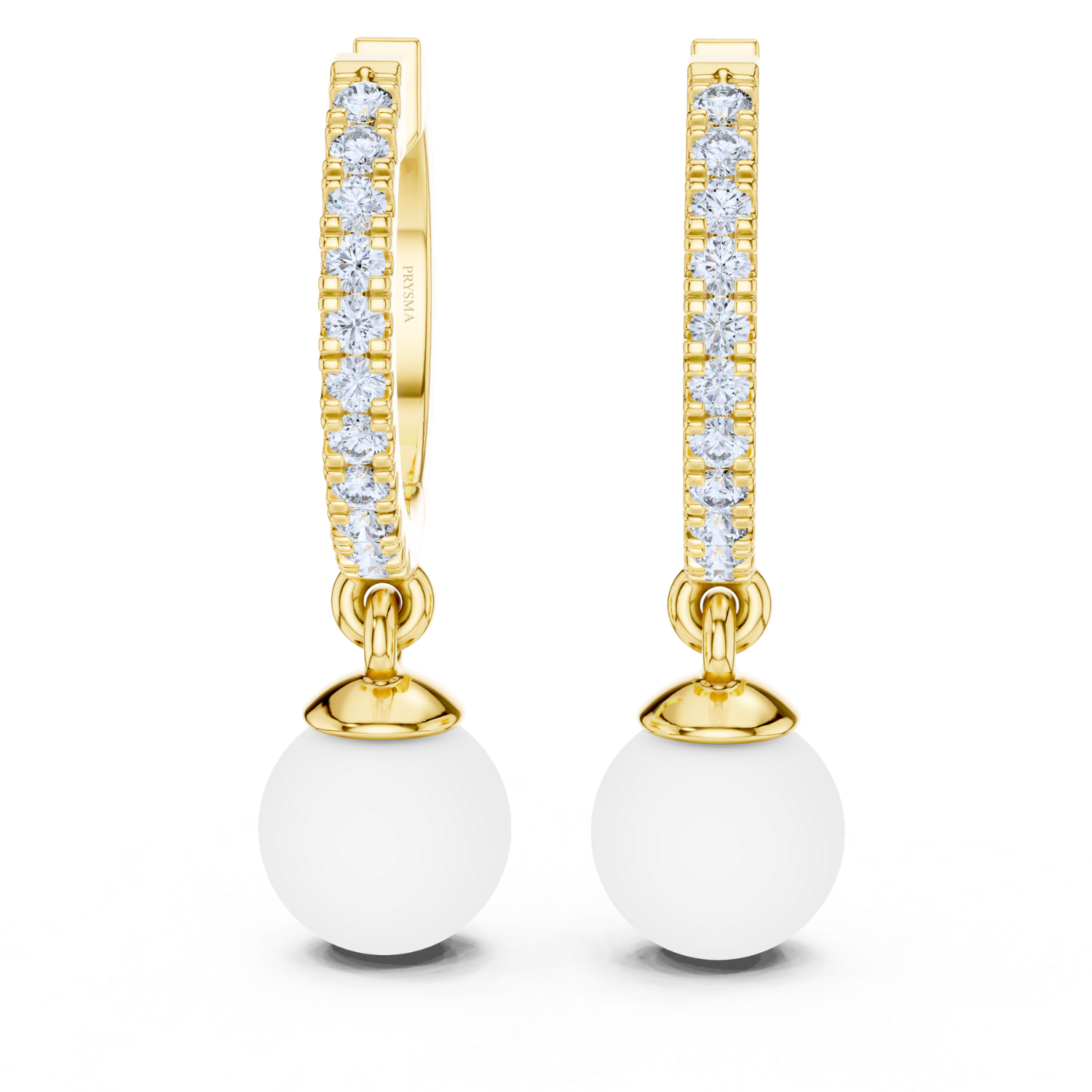 Lustrous Pearl Diamond Hoop Earrings