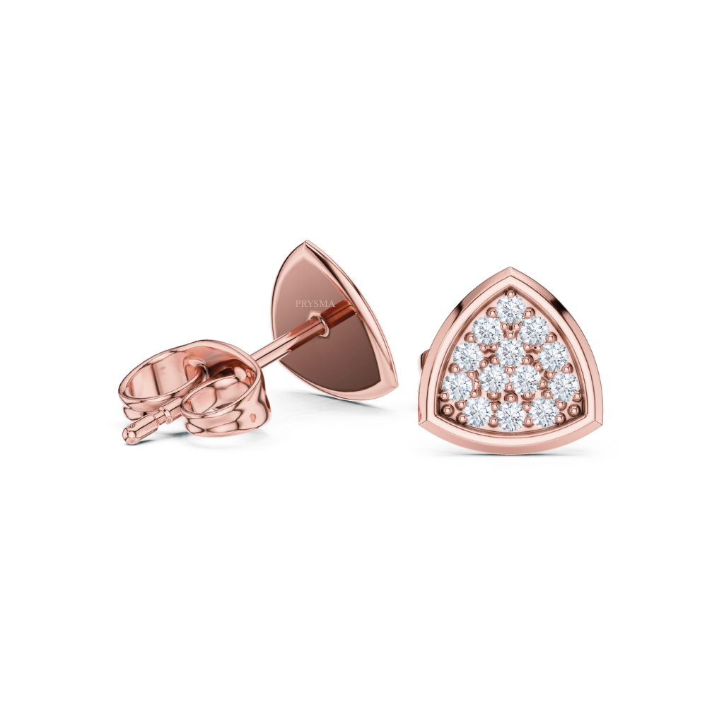 Radiant Cluster Trillion Diamond Stud Earrings