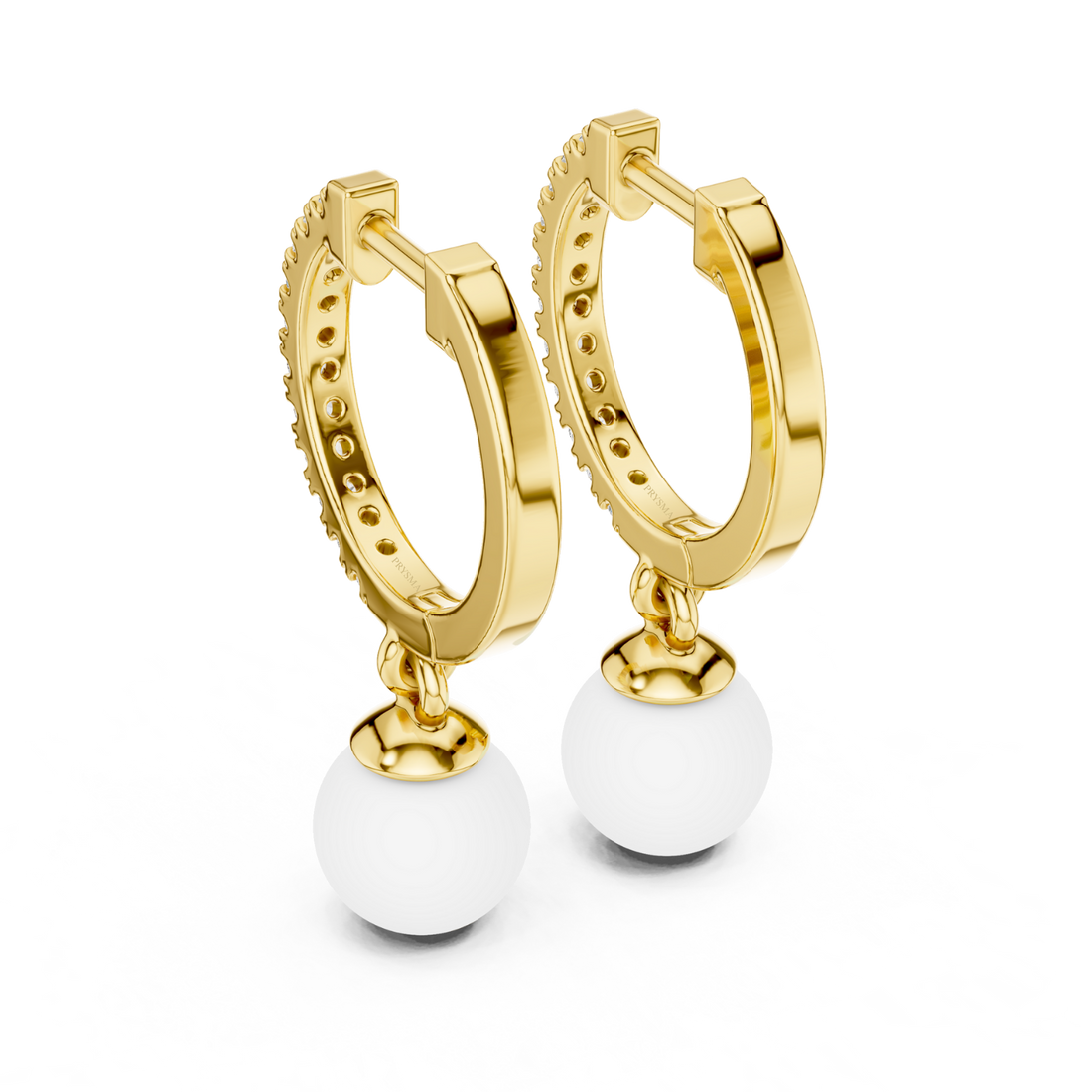 Lustrous Pearl Diamond Hoop Earrings