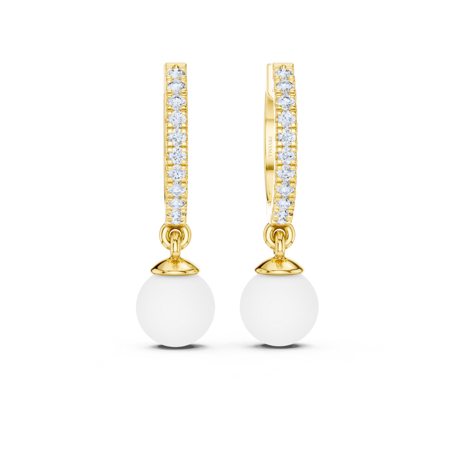 Lustrous Pearl Diamond Hoop Earrings