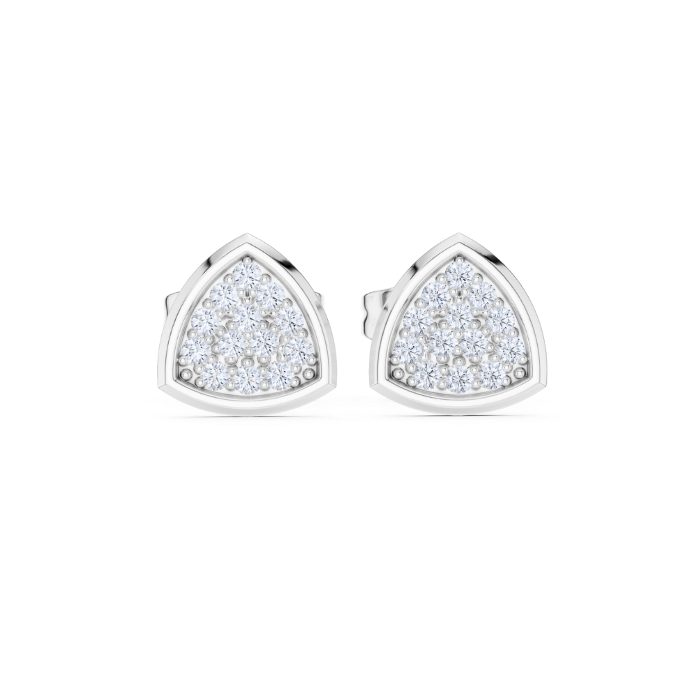 Radiant Cluster Trillion Diamond Stud Earrings