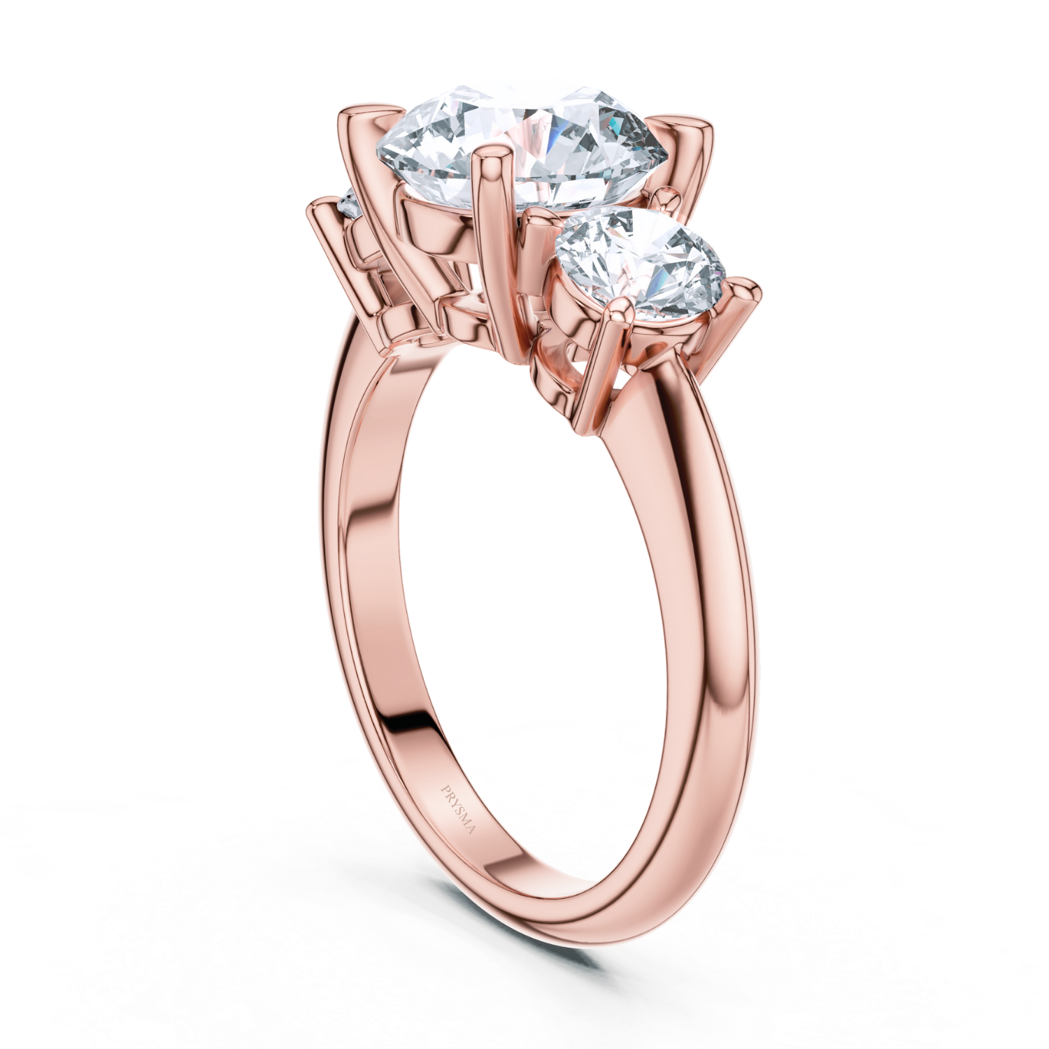 Elegant Three-Stone Round-Cut Diamond Ring