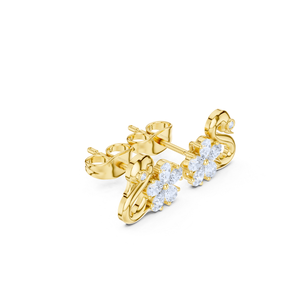 Graceful Bloom Swan Diamond Studs