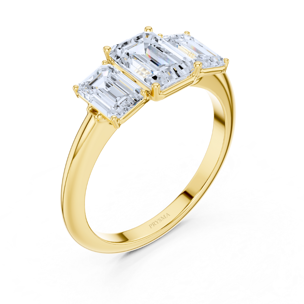 Regal Emerald-Cut Trilogy Ring