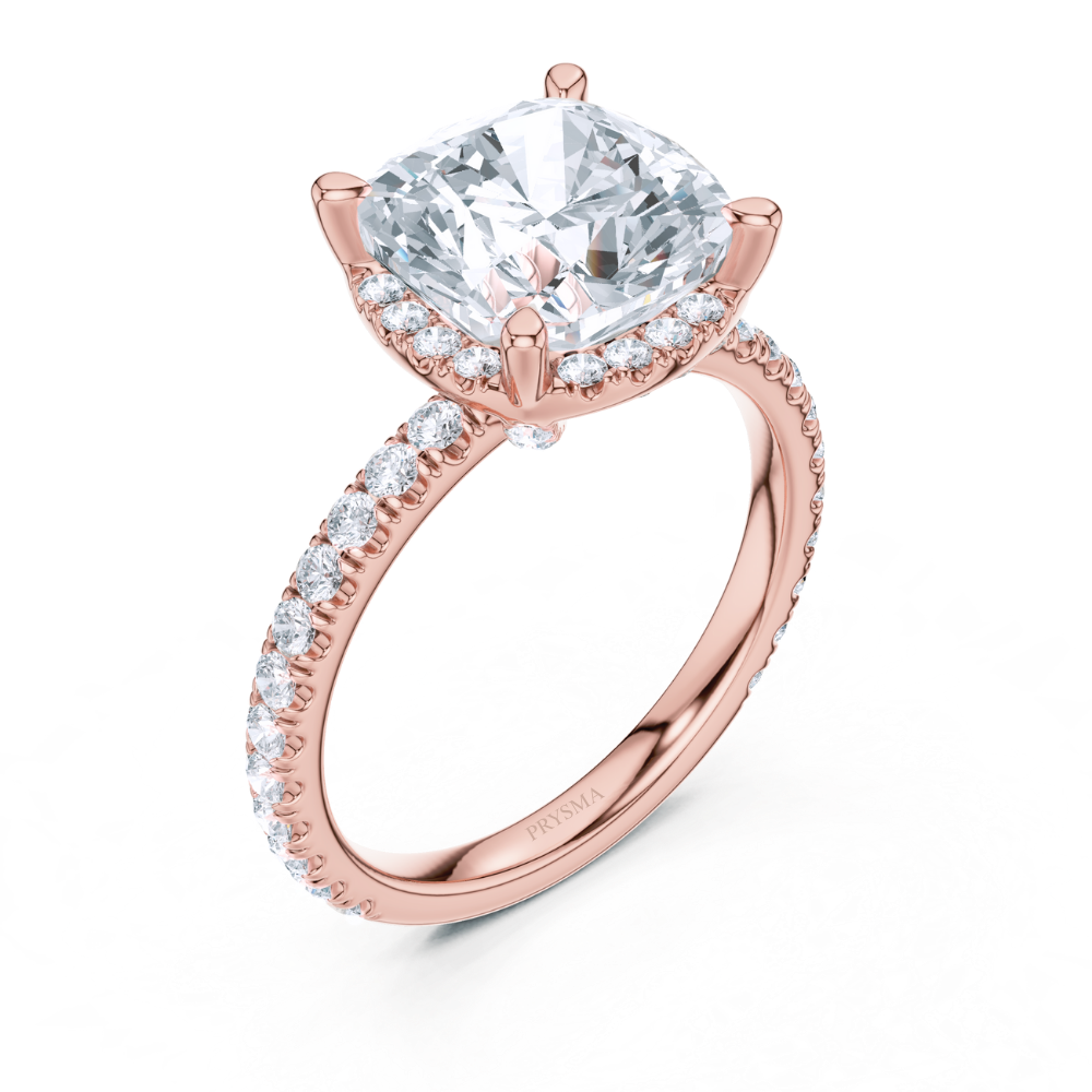 The Regal Cushion Halo Ring
