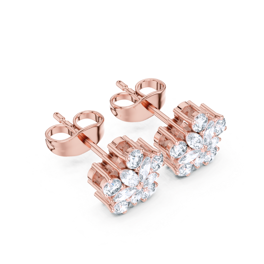 Blossom Radiance Diamond Stud Earrings