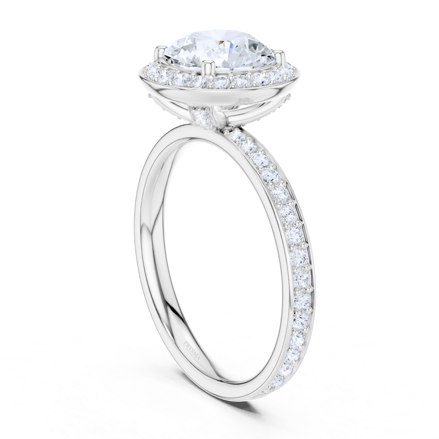 Pave Halo Diamond Ring