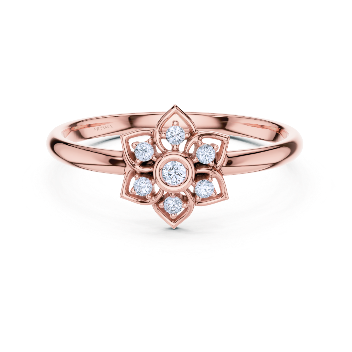 Radiant Lotus Diamond Ring