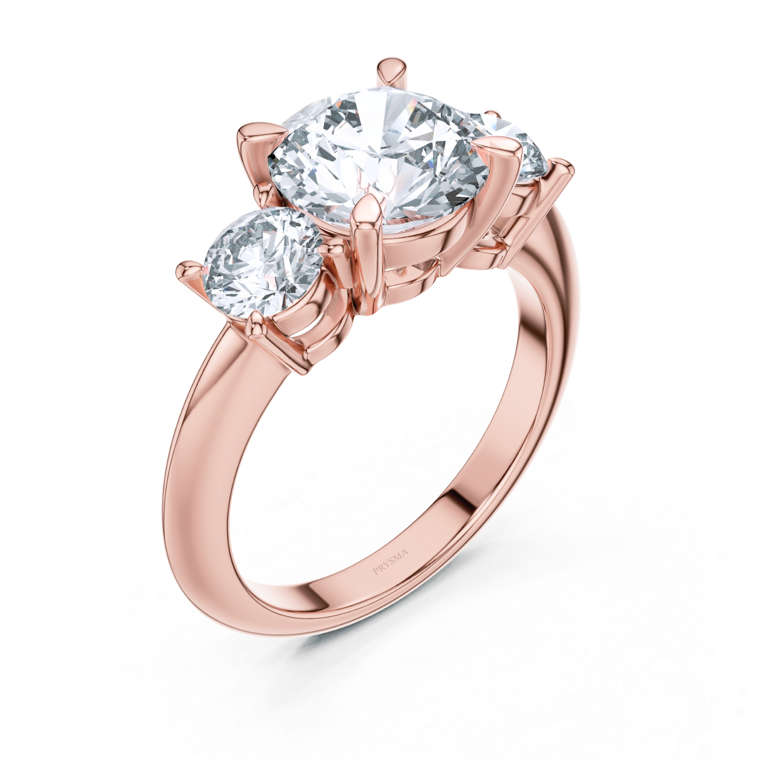 Elegant Three-Stone Round-Cut Diamond Ring