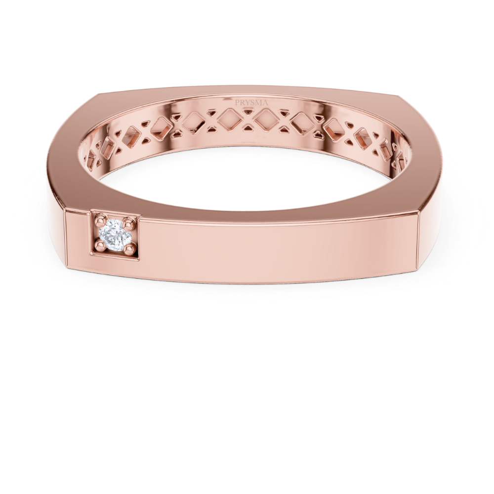 Modern Edge Solitaire Band Ring