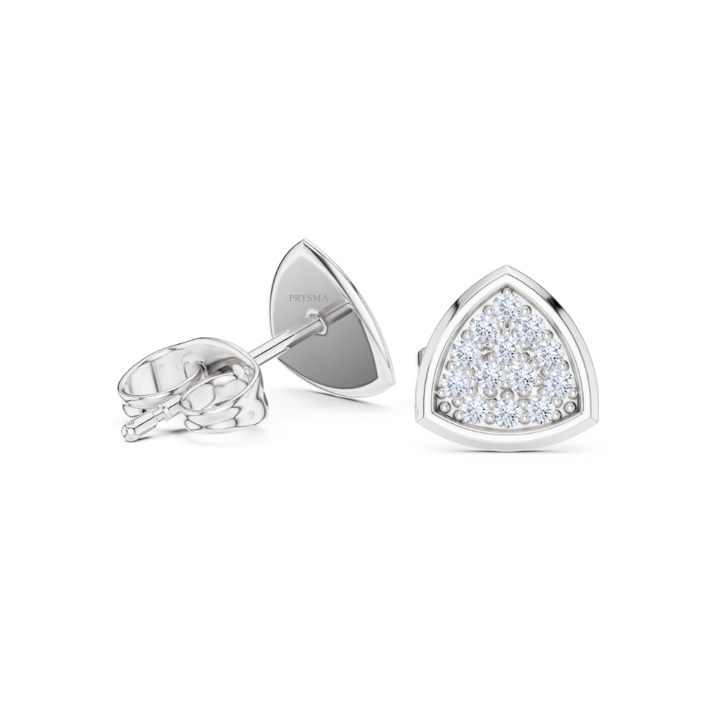 Radiant Cluster Trillion Diamond Stud Earrings