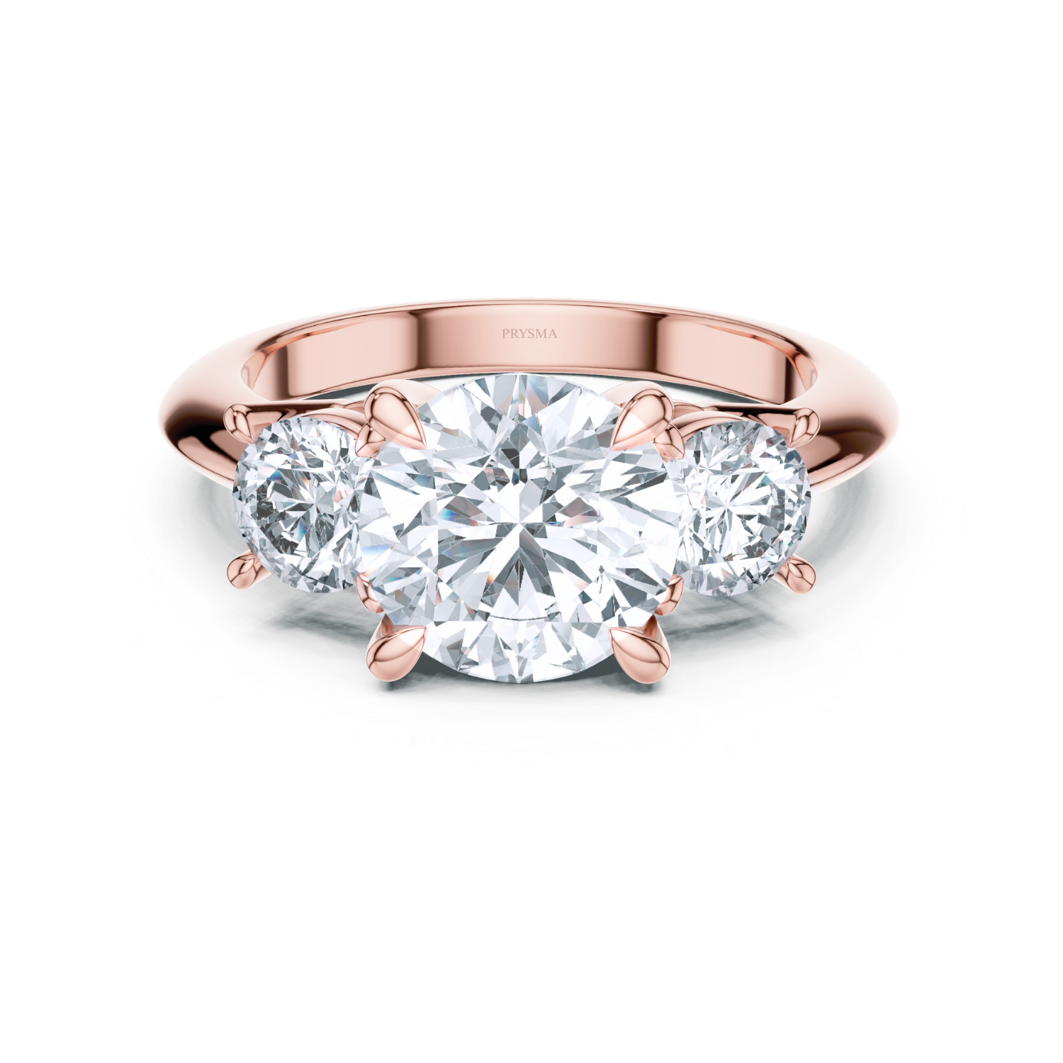 Elegant Three-Stone Round-Cut Diamond Ring