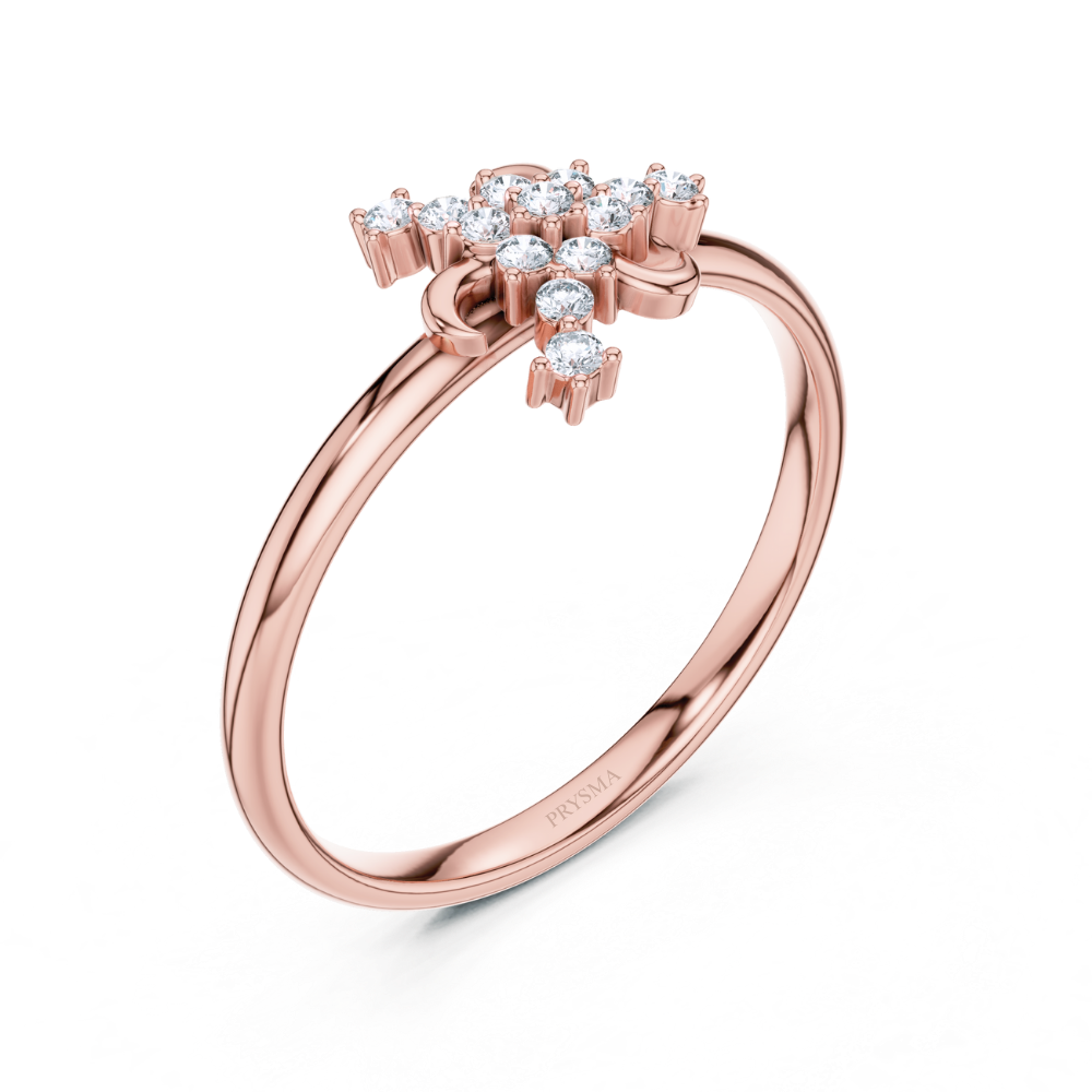 Twinkling Fleur Diamond Ring