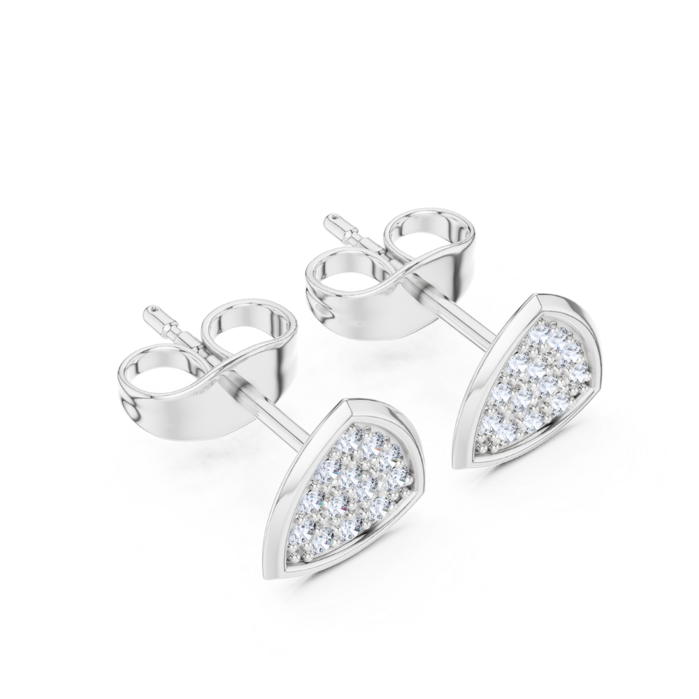 Radiant Cluster Trillion Diamond Stud Earrings