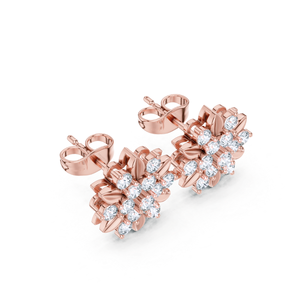 Golden Petal Radiance Diamond Studs