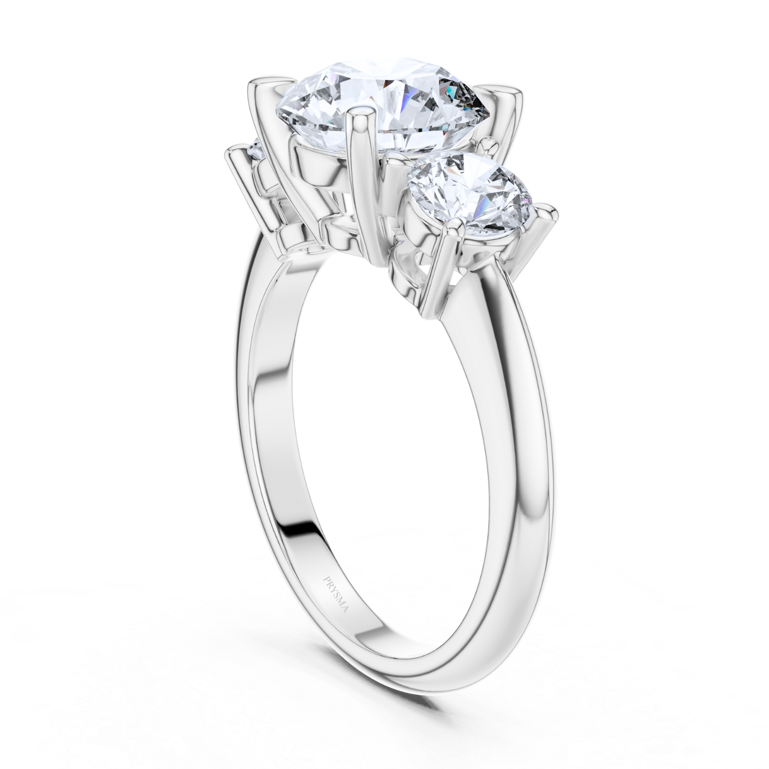 Elegant Three-Stone Round-Cut Diamond Ring