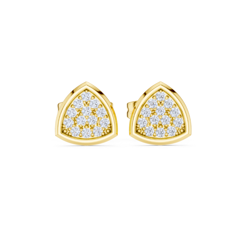 Radiant Cluster Trillion Diamond Stud Earrings