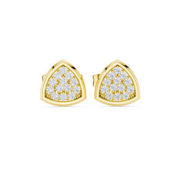Radiant Cluster Trillion Diamond Stud Earrings