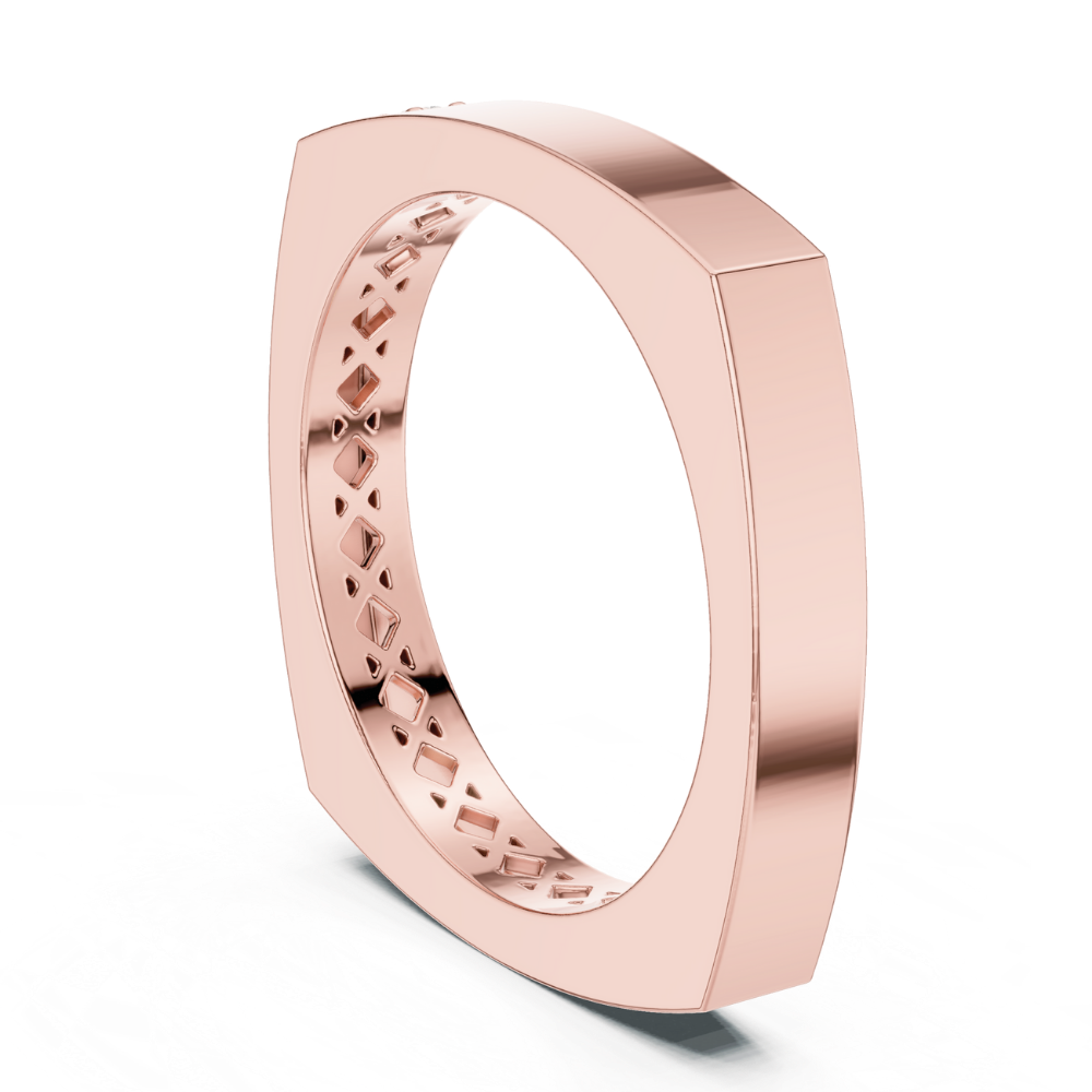 Modern Edge Solitaire Band Ring