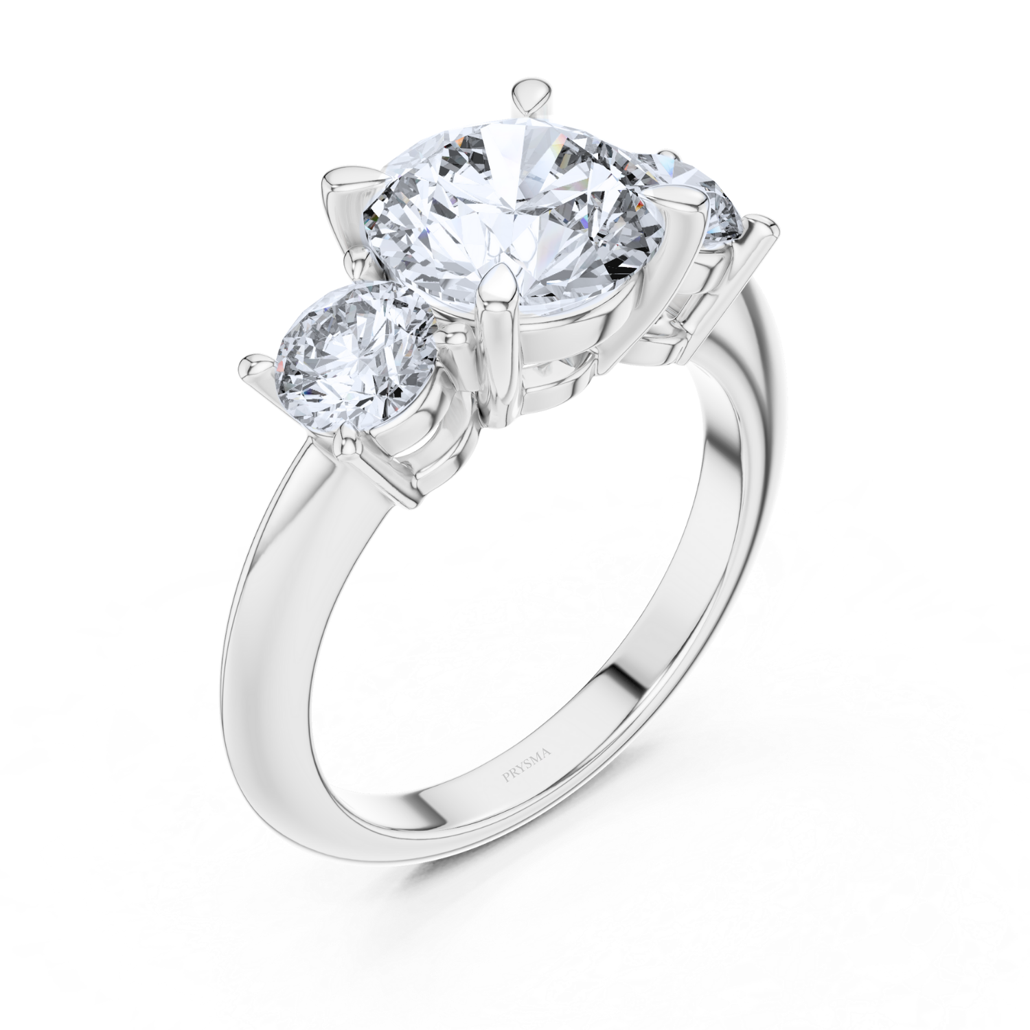 Elegant Three-Stone Round-Cut Diamond Ring