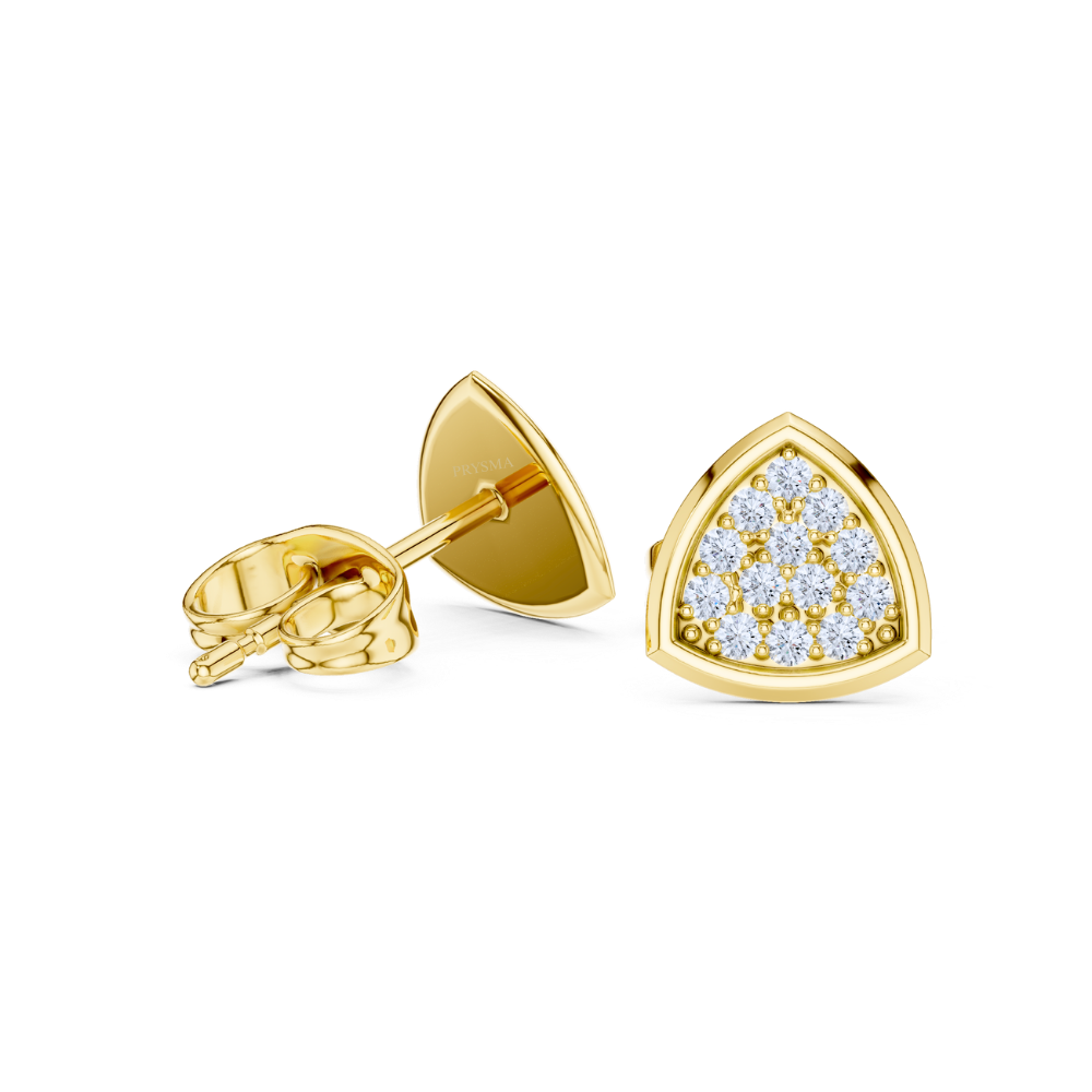 Radiant Cluster Trillion Diamond Stud Earrings