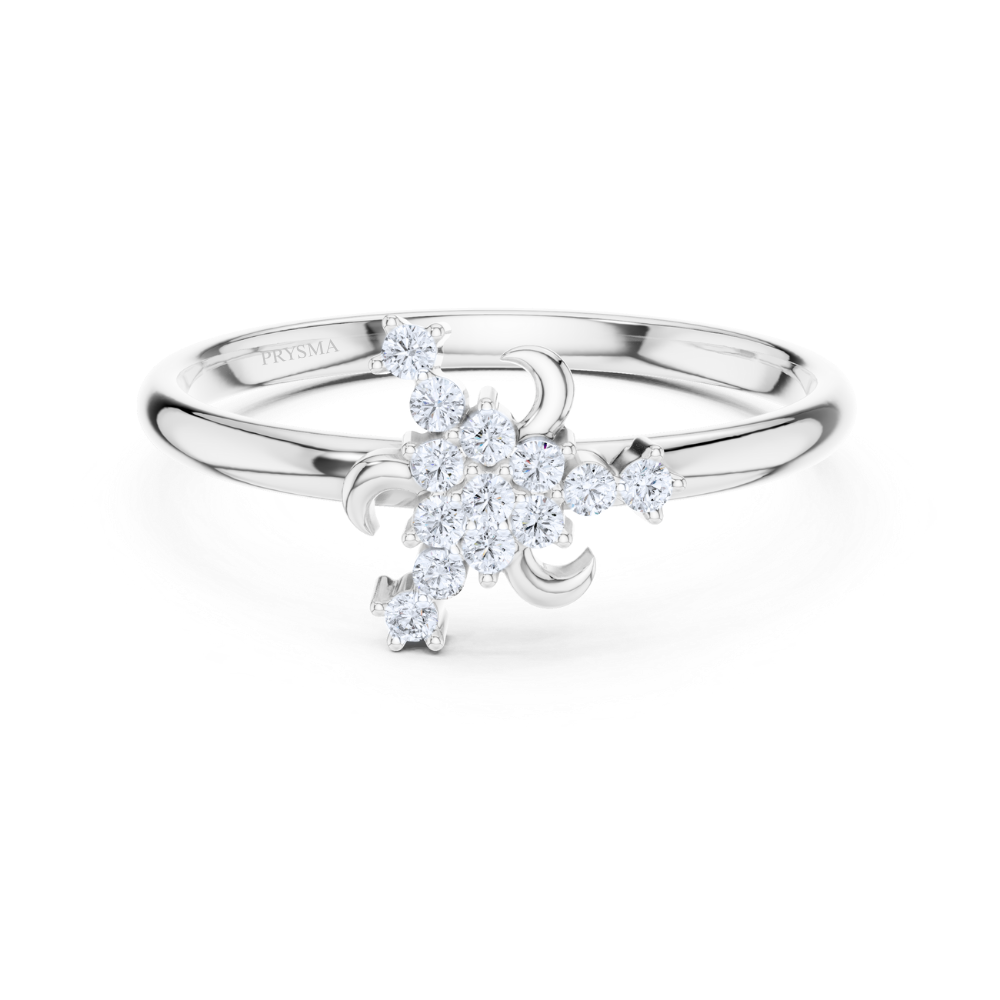 Twinkling Fleur Diamond Ring