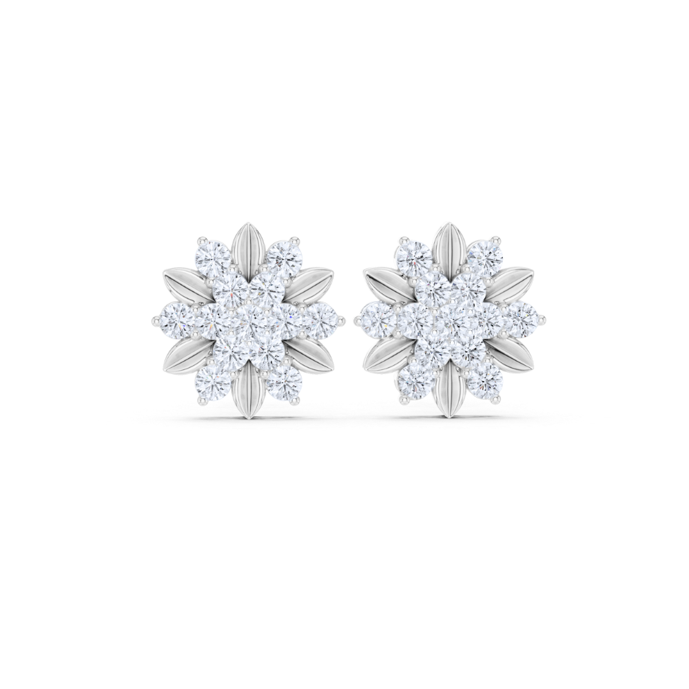 Golden Petal Radiance Diamond Studs