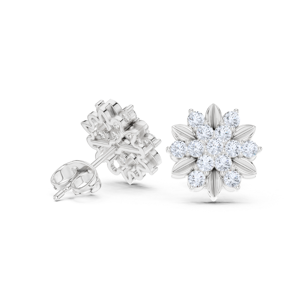 Golden Petal Radiance Diamond Studs