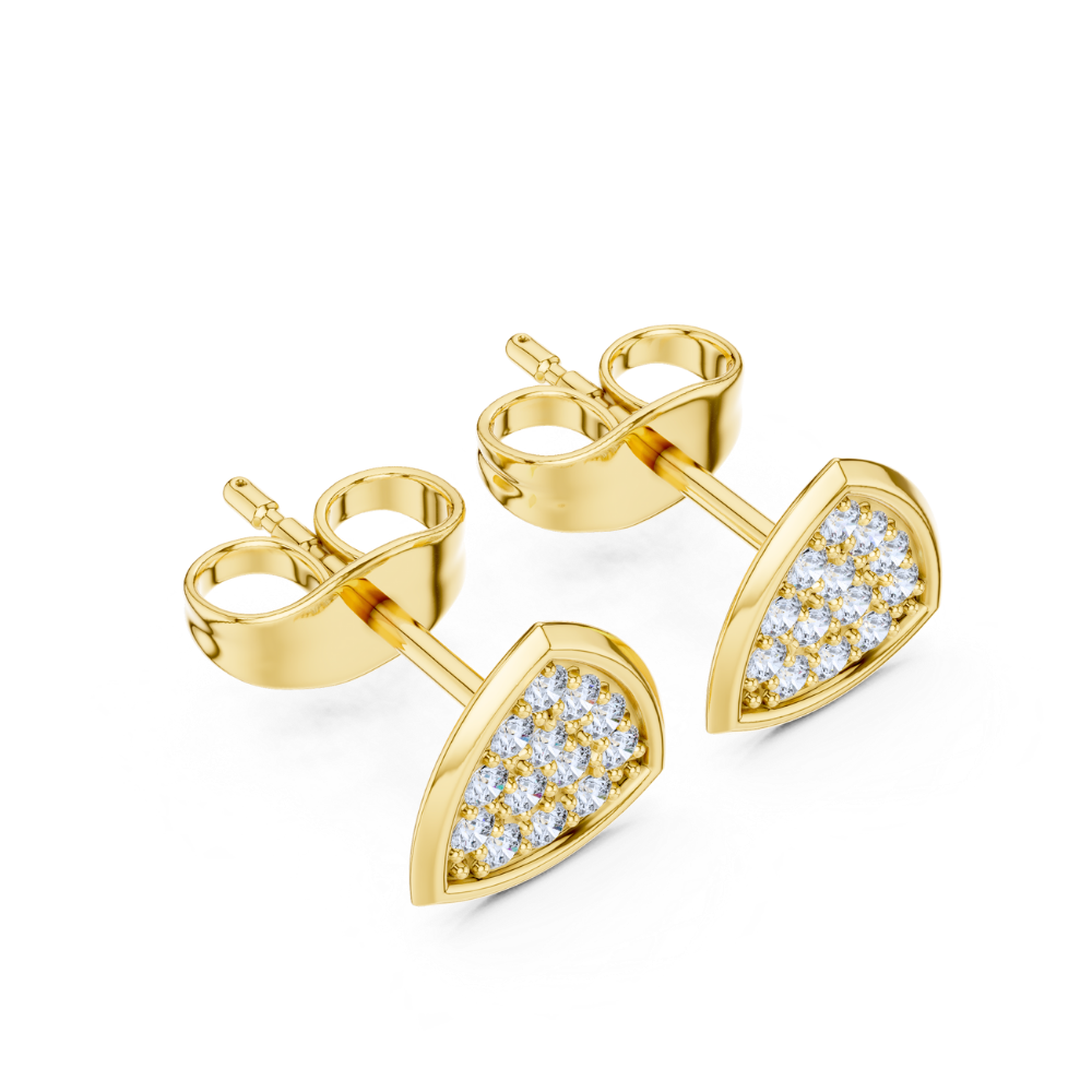 Radiant Cluster Trillion Diamond Stud Earrings