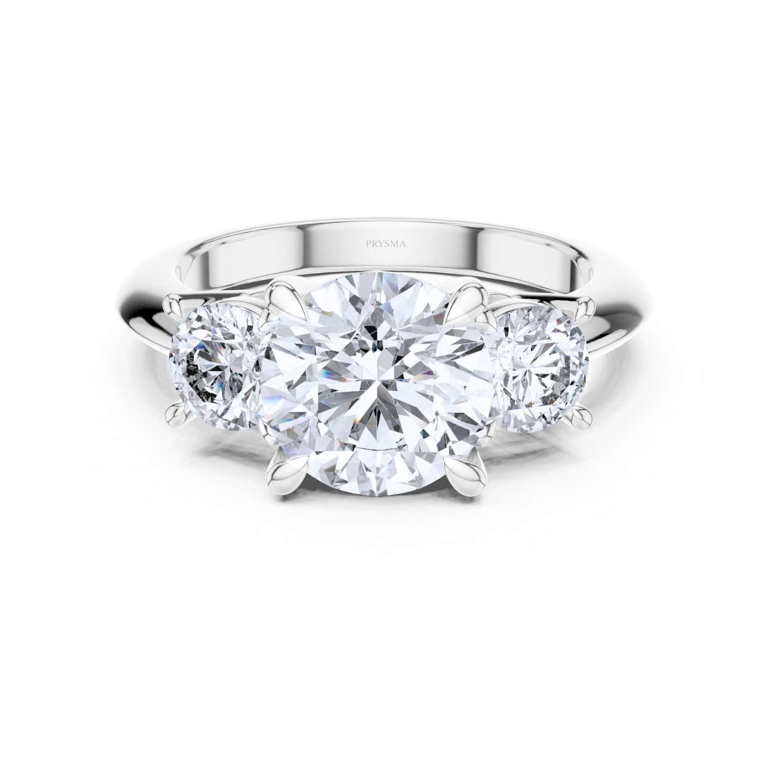 Elegant Three-Stone Round-Cut Diamond Ring