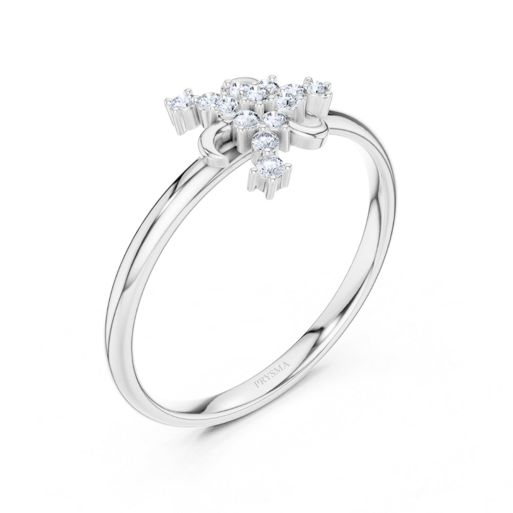 Twinkling Fleur Diamond Ring