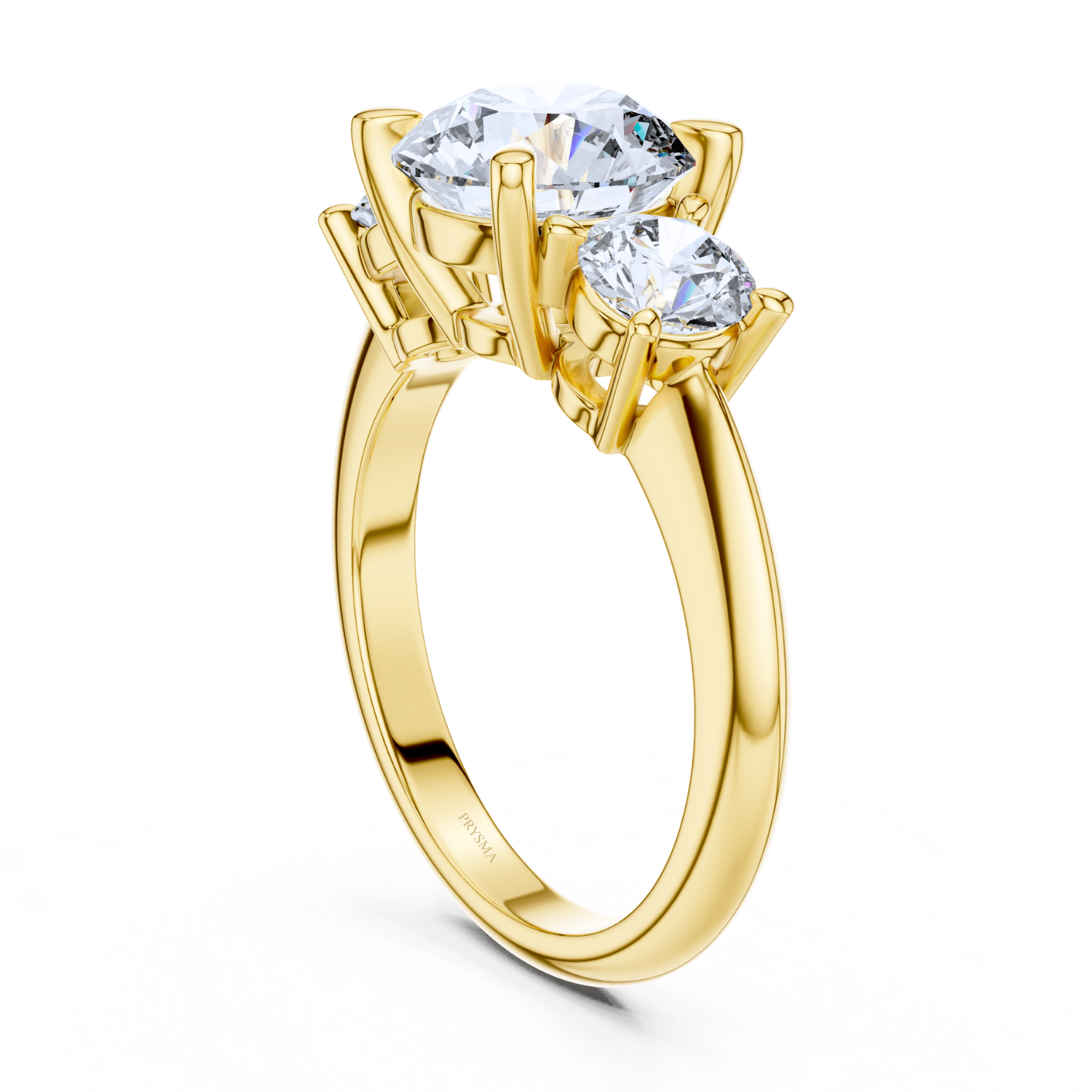 Elegant Three-Stone Round-Cut Diamond Ring