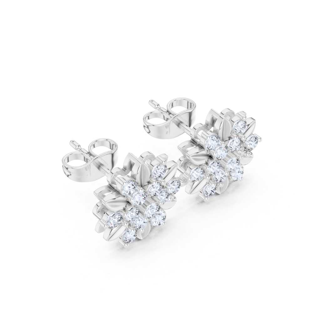 Golden Petal Radiance Diamond Studs