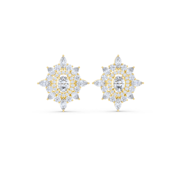 Regal Bloom Diamond Stud Earrings