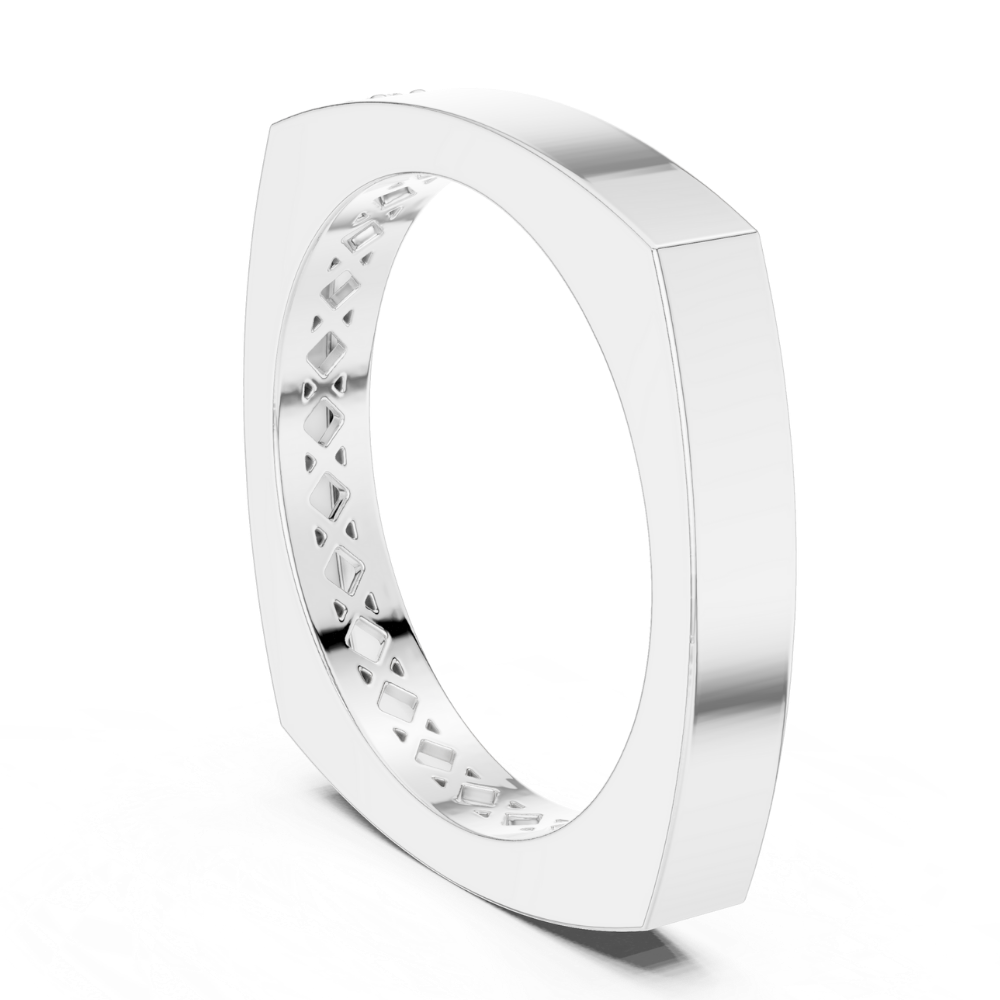 Modern Edge Solitaire Band Ring