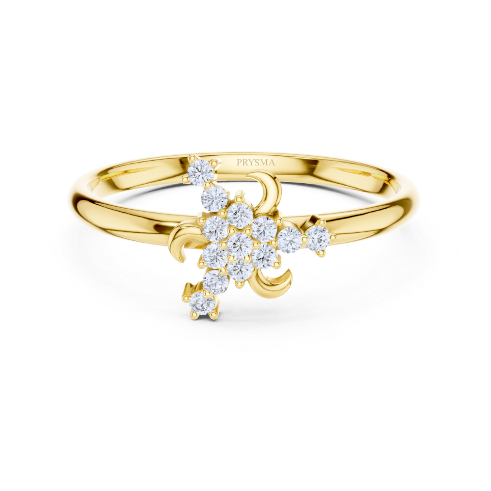 Twinkling Fleur Diamond Ring