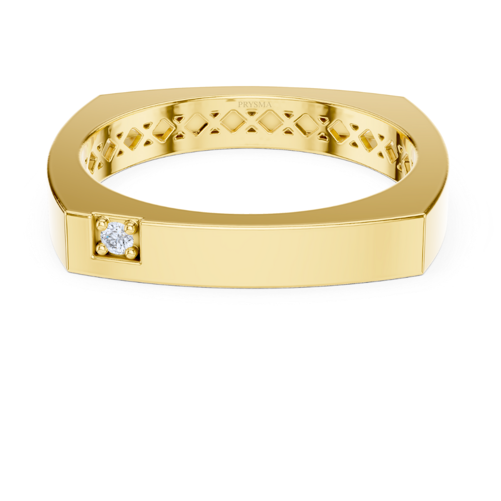 Modern Edge Solitaire Band Ring