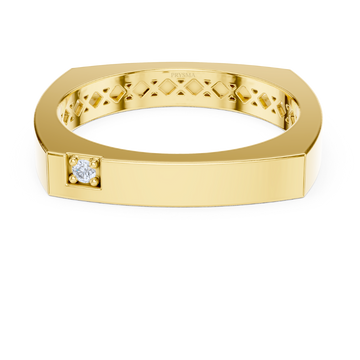 Modern Edge Solitaire Band Ring