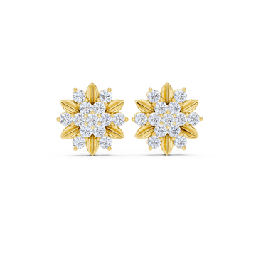 Golden Petal Radiance Diamond Studs