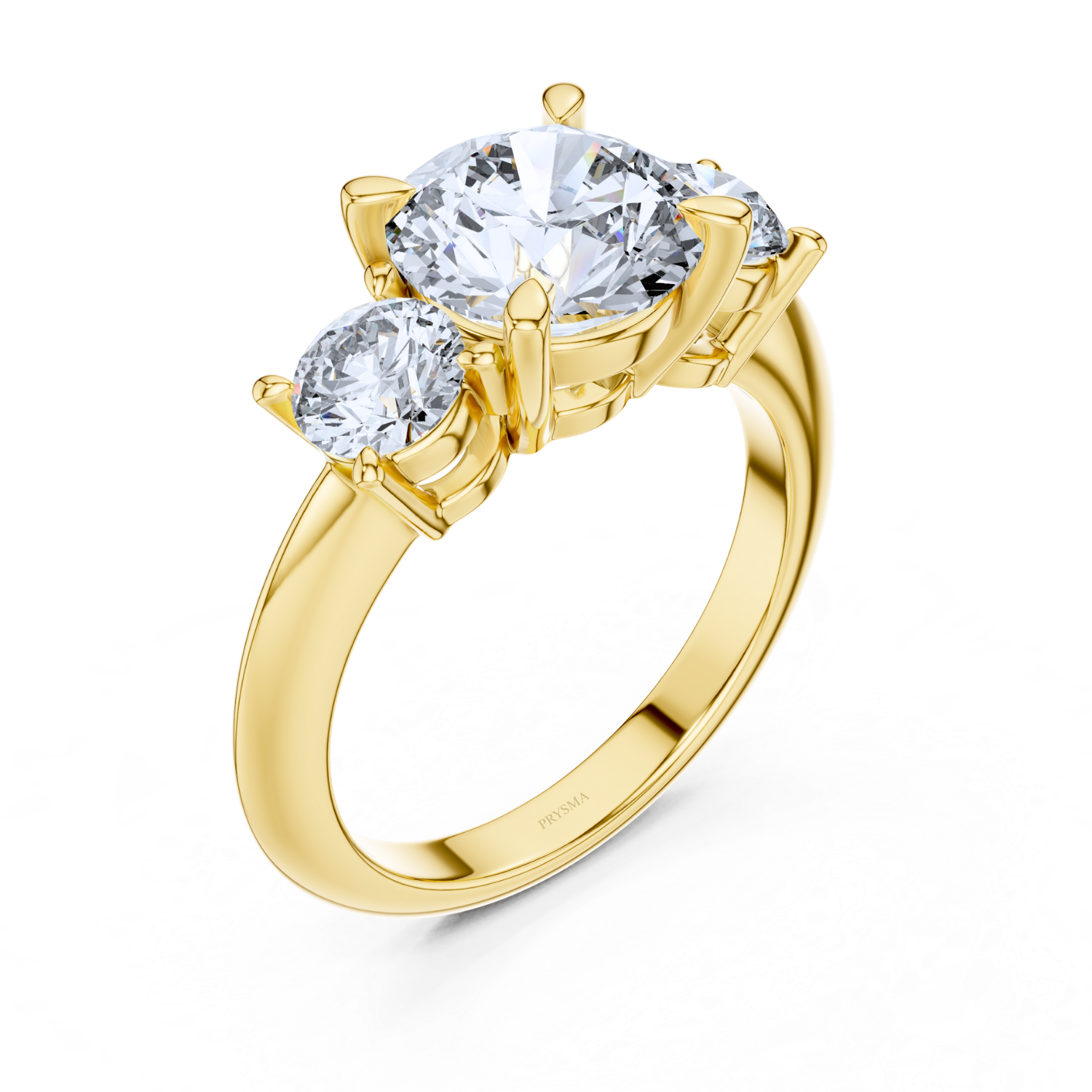 Elegant Three-Stone Round-Cut Diamond Ring